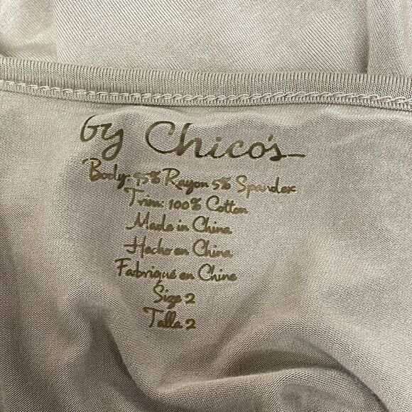 NWT Chico's Women Poncho Blouse Top Shirt Size 2 Beige Rayon Blend B361 -28 - Picture 12 of 16